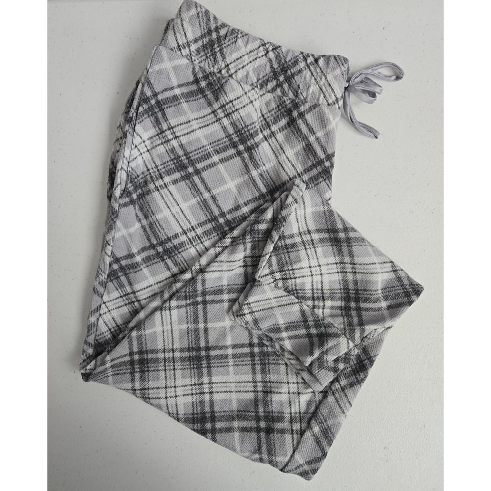 Victoria's Secret Women's L Gray‎ Plaid Elastic Waist Loungewear Sleepwear Pants
